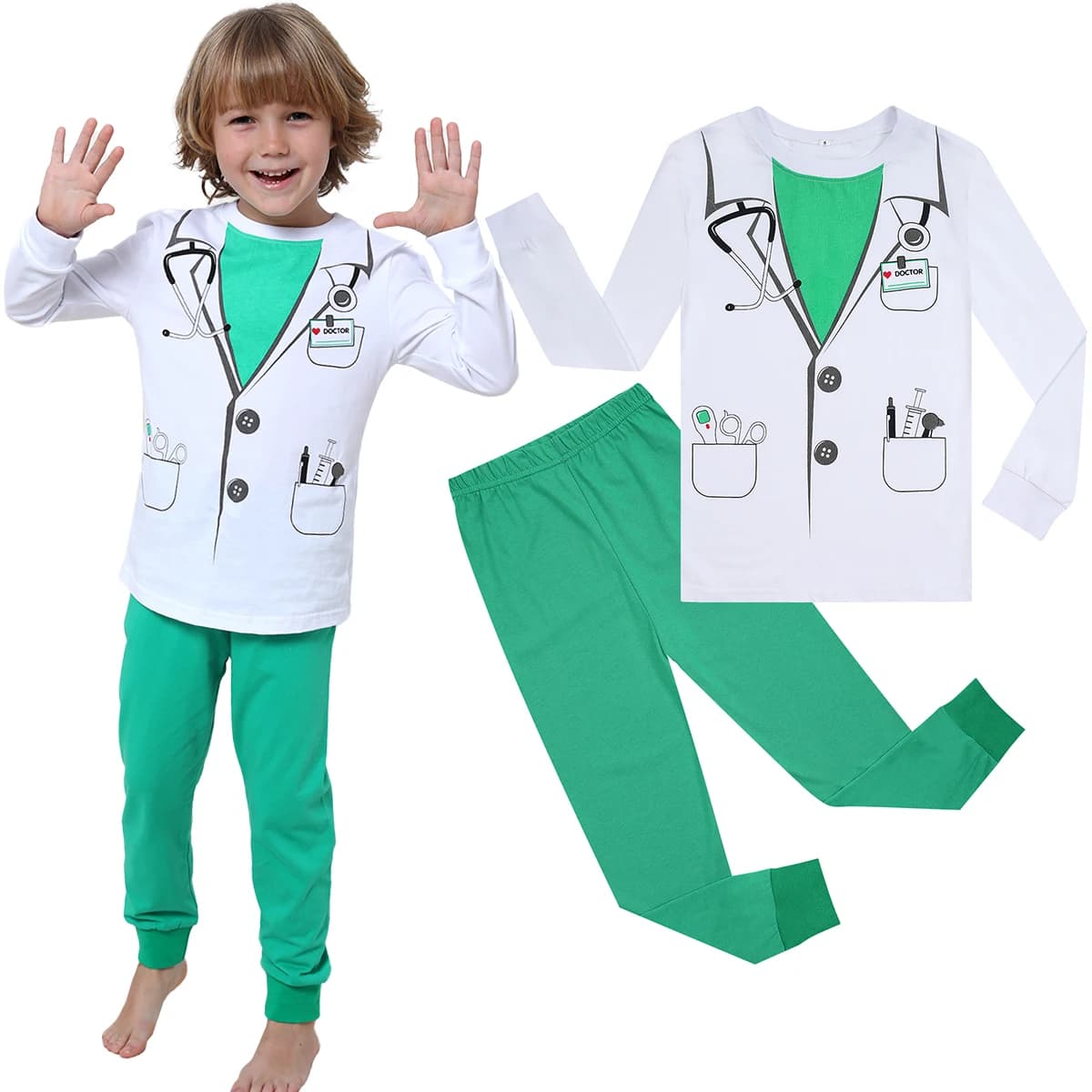 Ensemble de Pyjama d'Halloween pour Enfant Garçon et Fille, Vêtement de Nuit, avec Modules de Citrou