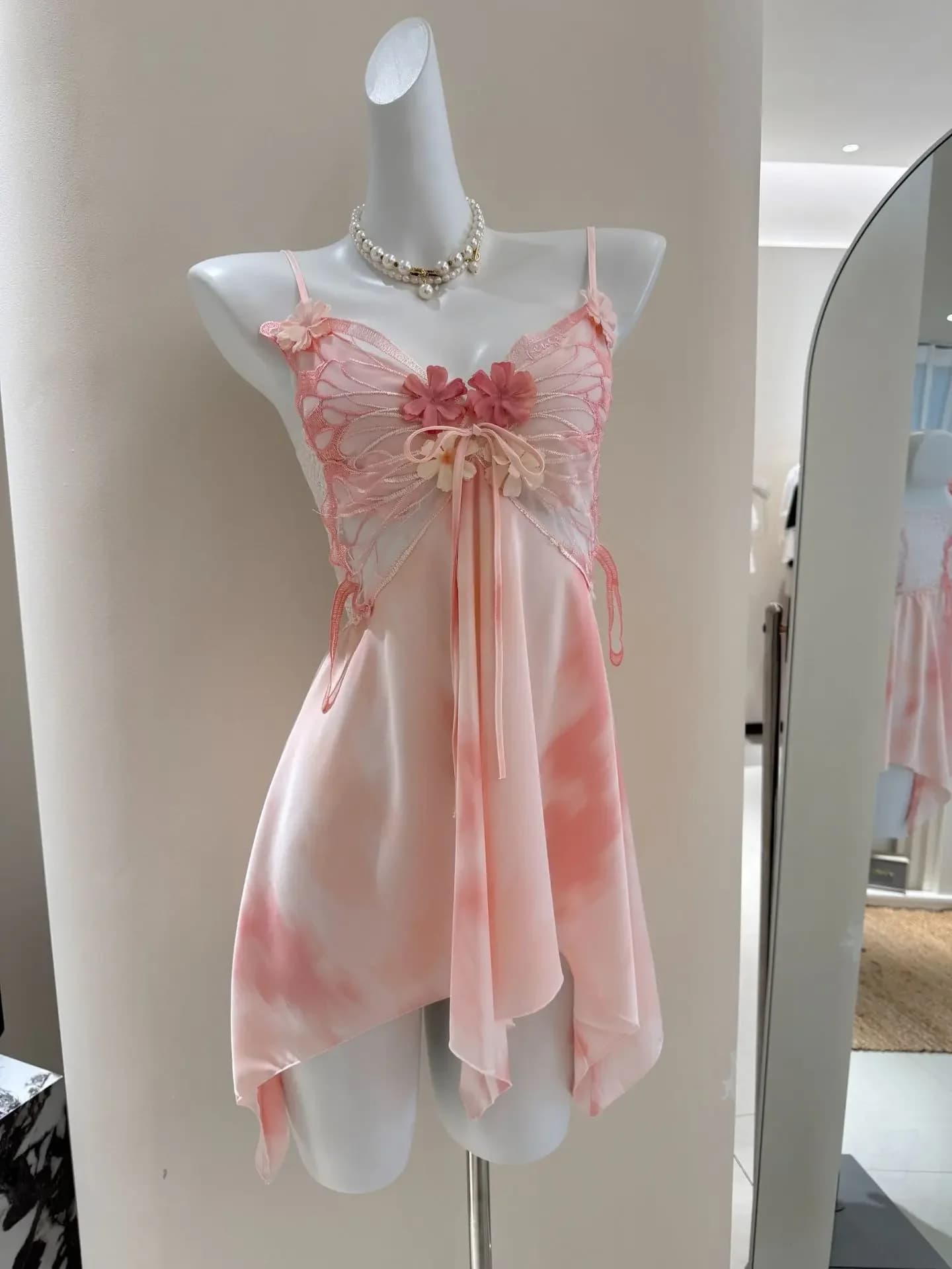 Fée elfe jarretelle Chemise de nuit Lingerie Sexy papillon dentelle Chemise vêtements de nuit Chemis