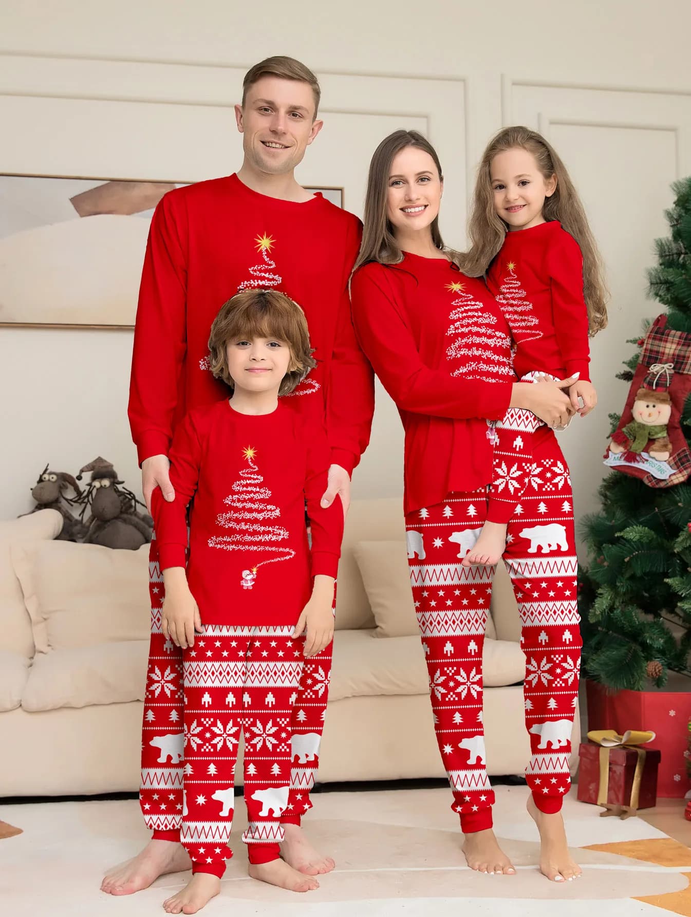 2025 Pyjamas de Noël bébé mère enfants fille maman famille ensemble pyjama de Noël à manches longues