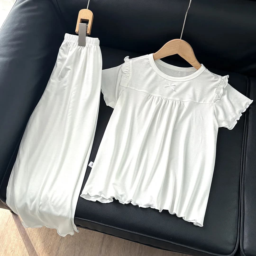 Pyjama à manches courtes pour filles, ensemble de vêtements de maison, Modal, édition fine, climatis