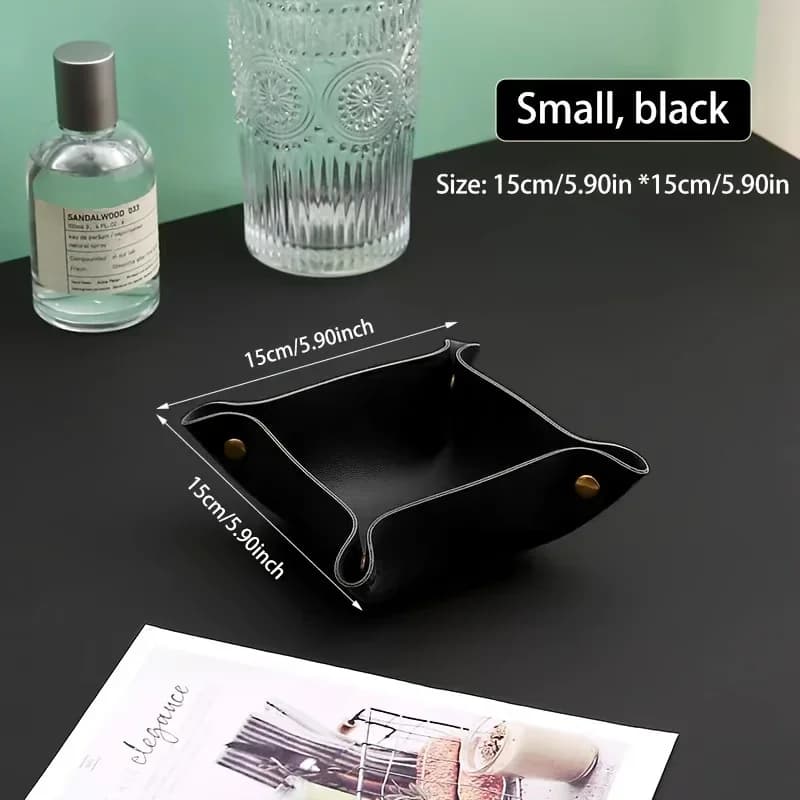 Plateau de Valet en cuir pour clés, boîte porte-bijoux pour hommes, boîte d'articles divers de burea