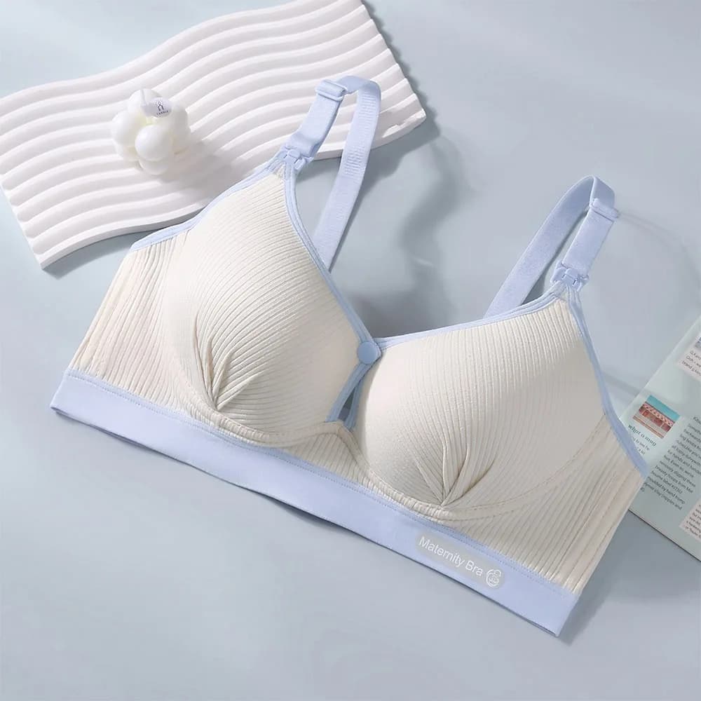 Soutien-gorge d'allaitement durable à double boucle, push-up, respirant, en pur coton doux, pour la 