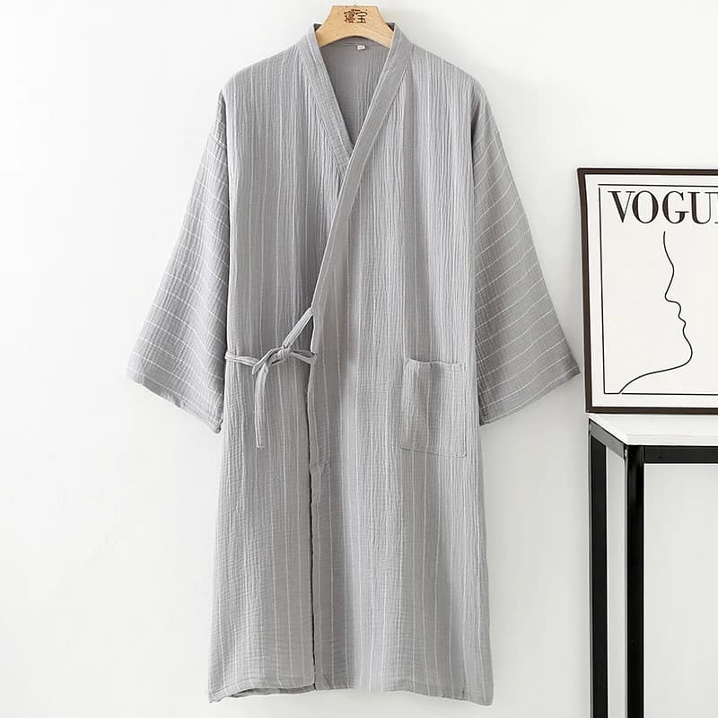 Kimono de Samouraï Traditionnel Japonais en Pur Coton pour Homme, Robe de Nuit, Tenue de Sauna, Long