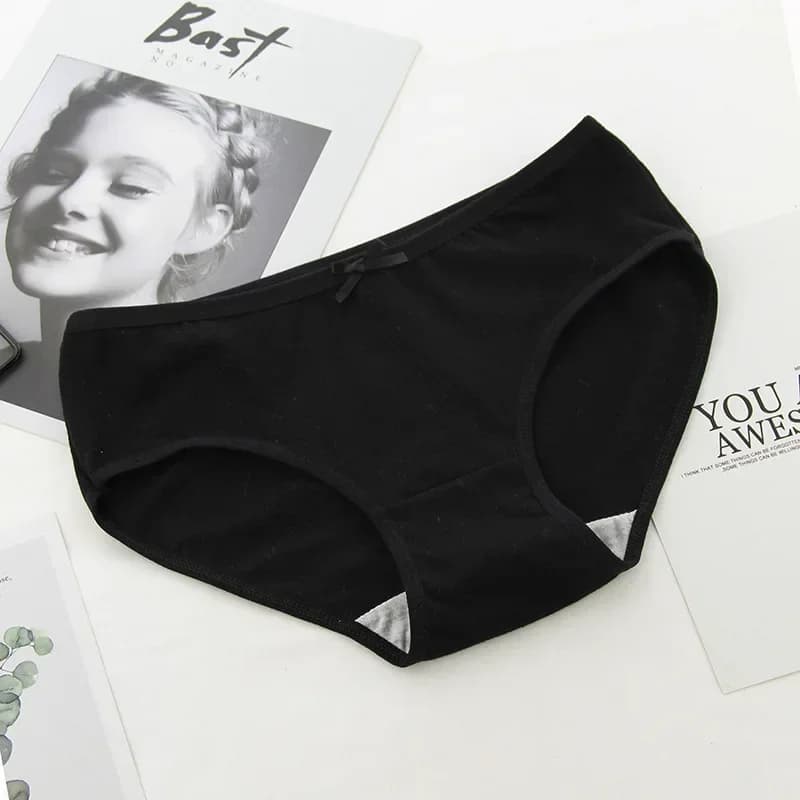 Noeud noir dentelle sous-vêtement culottes femmes sous-vêtements en coton slips sans couture filles 