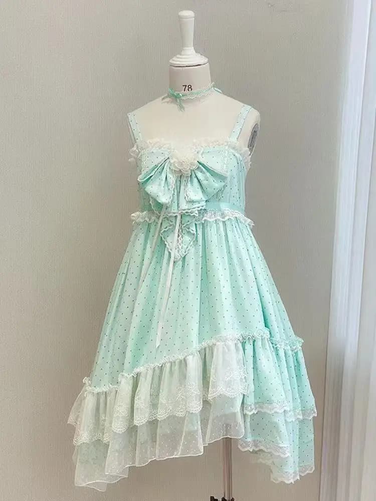 Ensemble 2 Pièces Gothique Lolita Japonais Vintage pour Femme : Cardigan Court à Nœud en Dentelle et