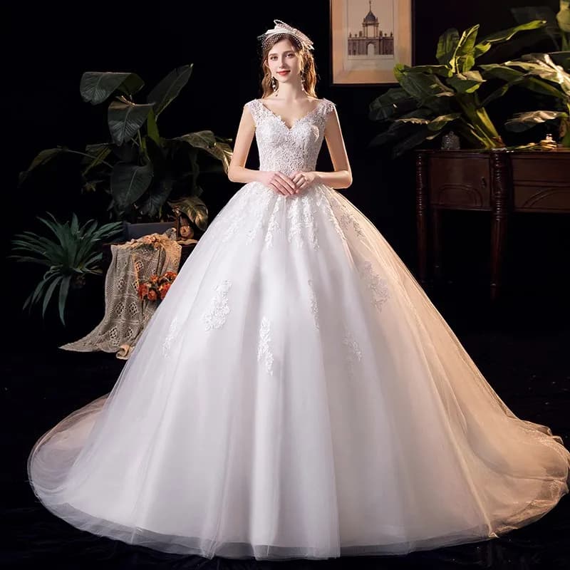 Robe de mariée dos nu personnalisée, robes de mariée sexy, train de balayage, quelle que soit la fib