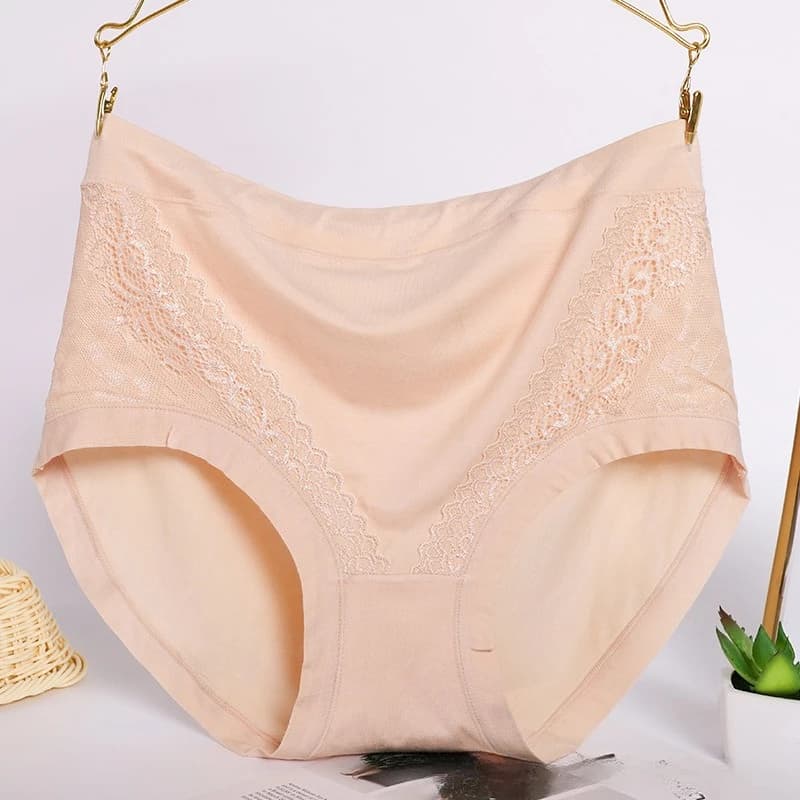 Culottes en dentelle pour femmes d'âge moyen, taille haute, coton épais, sous-vêtements en coton pou