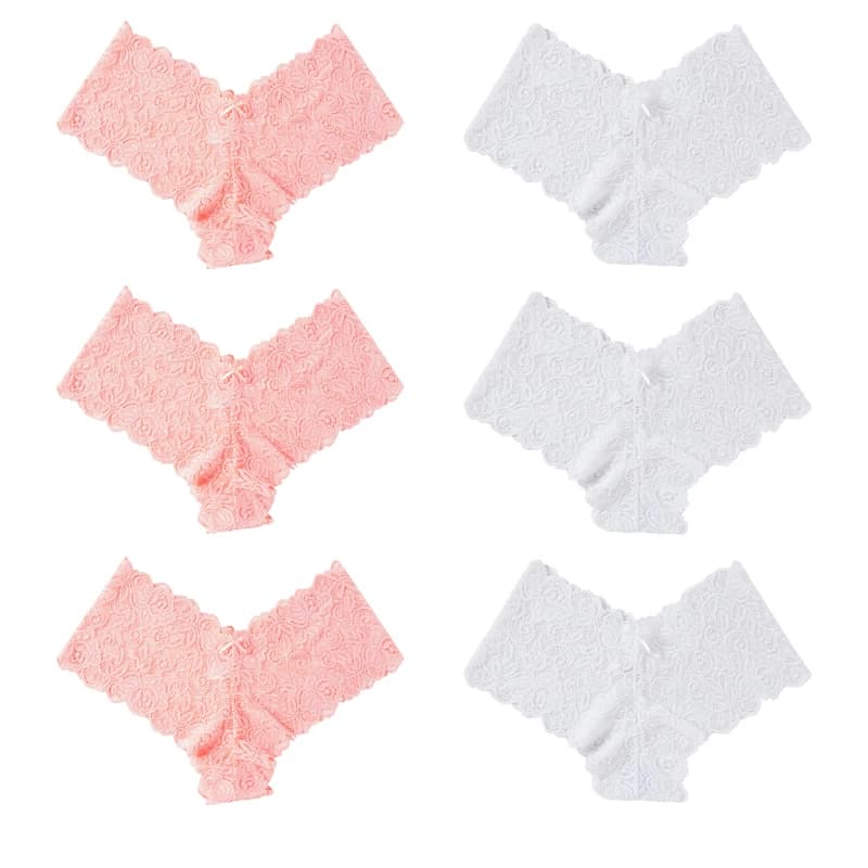 Lot de 6 Culottes Sexy en Dentelle pour Femme, Transparentes et Séduisantes, avec Découpes, Conforta