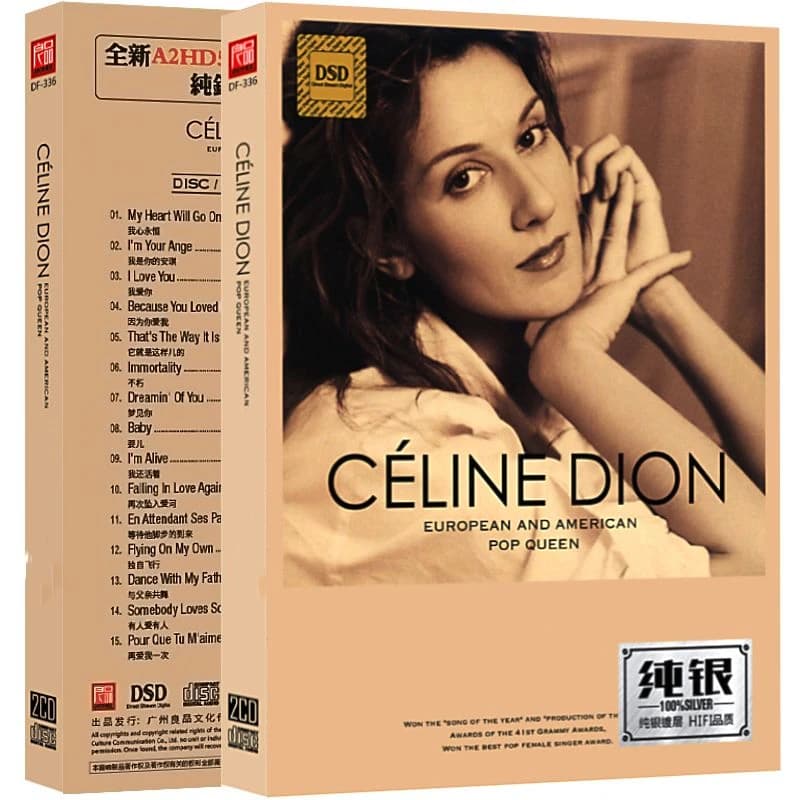 Classique Celine Dion musique CD plus grands succès Album je suis vivant 2 pièces enregistrement de 