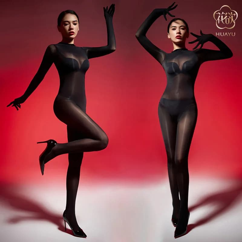 Body sans couture Triangle entrejambe corps complet couvre-tête cinq doigts ouvert entrejambe pénis