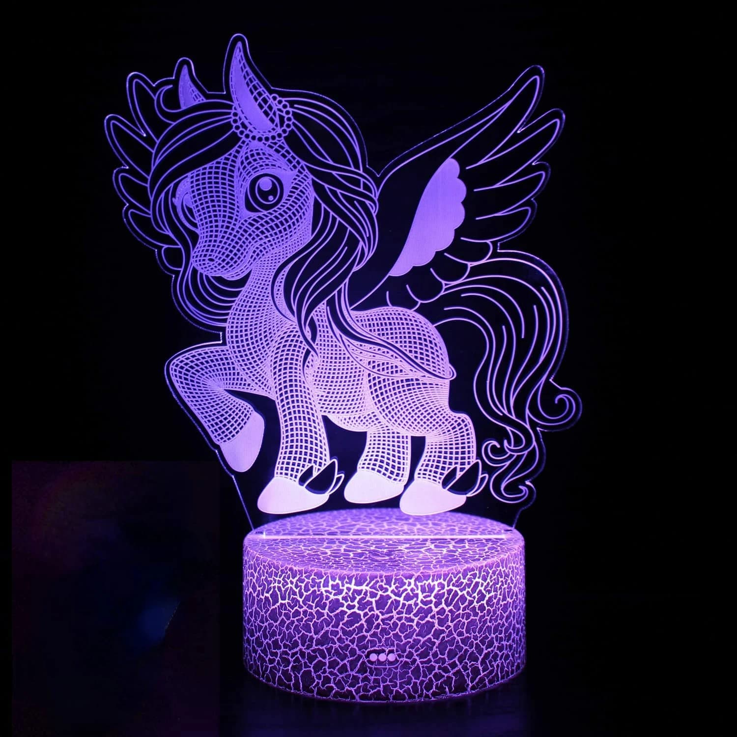 Nighdn Licorne Veilleuse pour Enfants 3D Illusion Licorne Lampe Cadeaux d'anniversaire pour Filles C