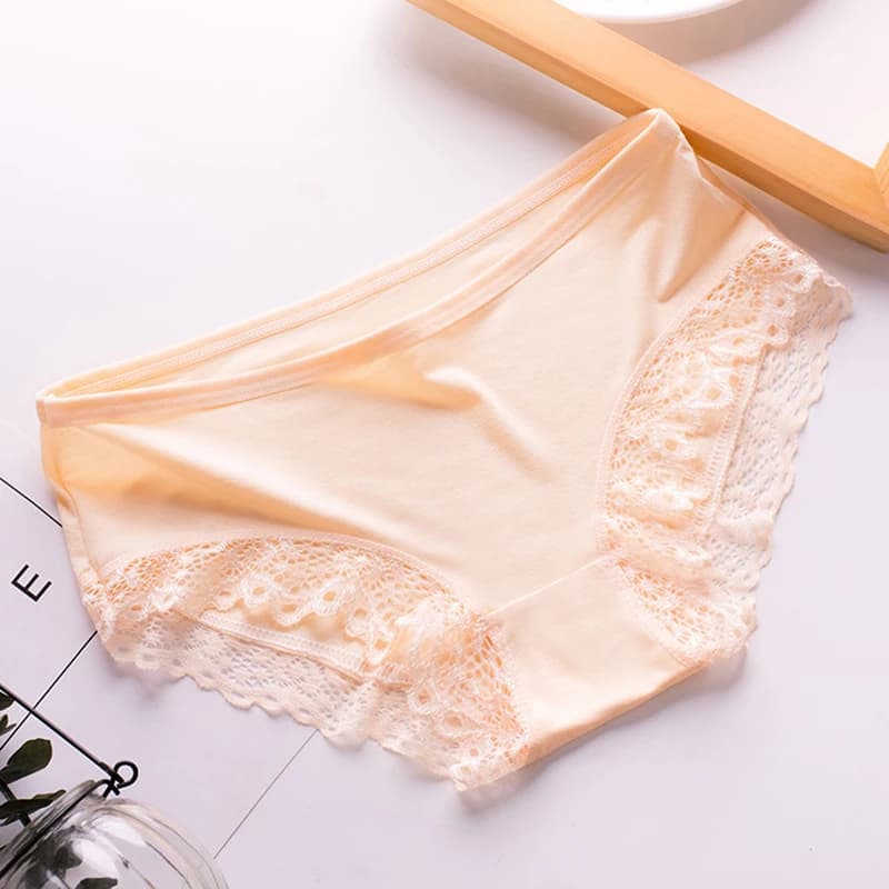 Culotte en Coton pour Femme, Sous-Vêtement Confortable, de Haute Qualité, en Dentelle Modal, Mi-audi