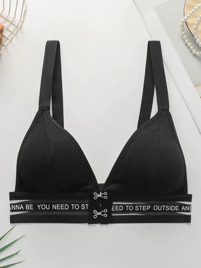 Soutien-gorge de sport pour femmes, avec boucle avant, bretelles à lettres, sans armatures, effet pu