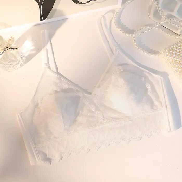 Soutien-gorge push up rembourré en dentelle noire pour femme, bralette sans fil, soutien-gorge doux,
