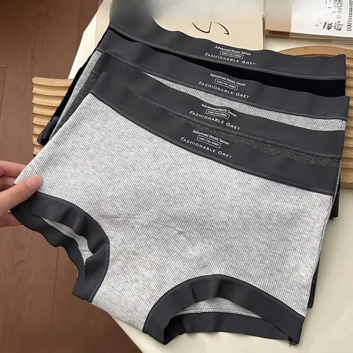 MeooLiisy 4 pièces 10A Simple coton femmes culottes taille moyenne respirant sans couture sous-vêtem