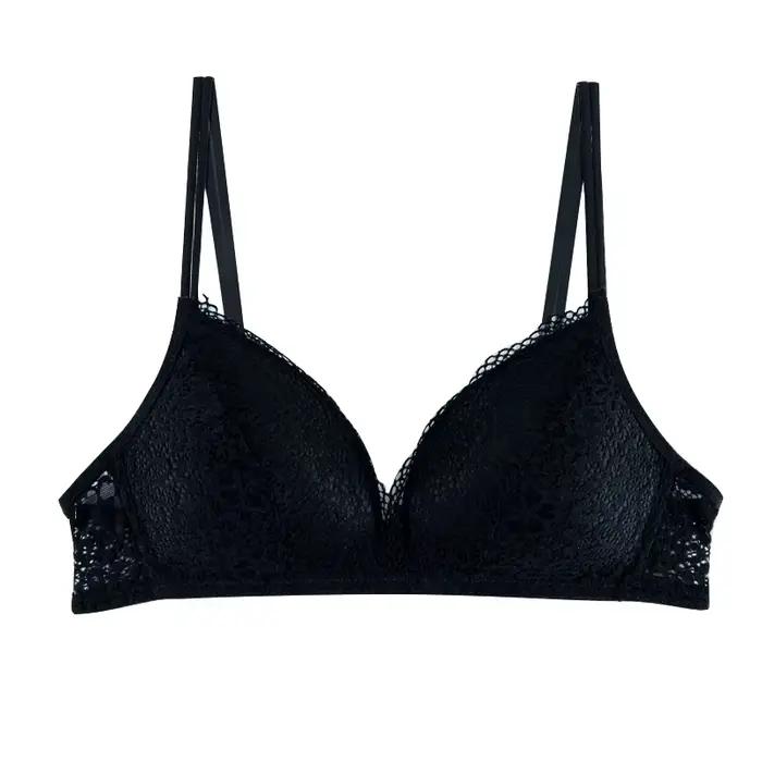 Soutien-gorge simple en dentelle, fin et confortable, sans armatures, effet push-up, sexy, sans cout