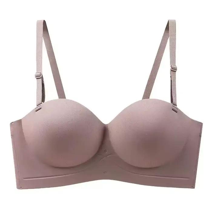 Demi-tasse de soutien-gorge à bretelles sans cicatrice, sans anneaux en acier, rassemblement de sein