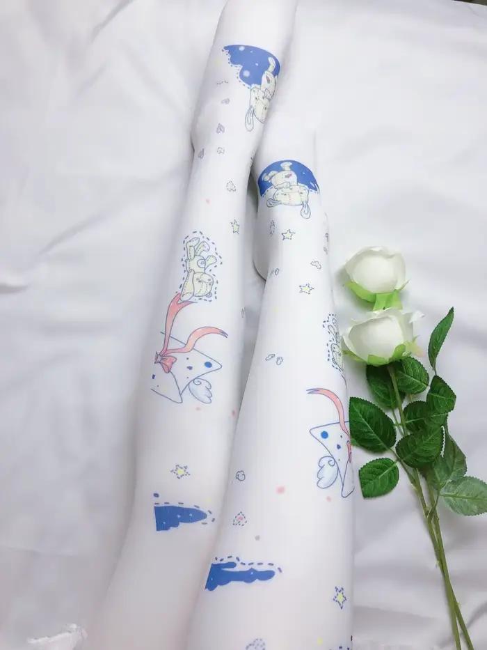 Collants Lolita doux pour fille, bas College, fausses chaussettes, mère Cos