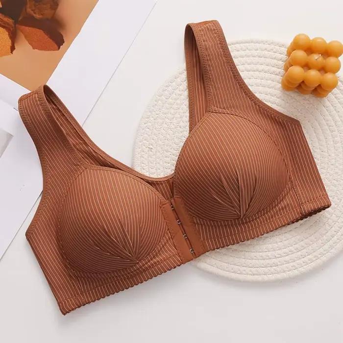 Soutien-gorge intime grande taille sans fil, décolleté en V profond, bouton avant, antichoc, sans couture, sous-vêtements Anti-affaissement, Push Up pour femmes et filles