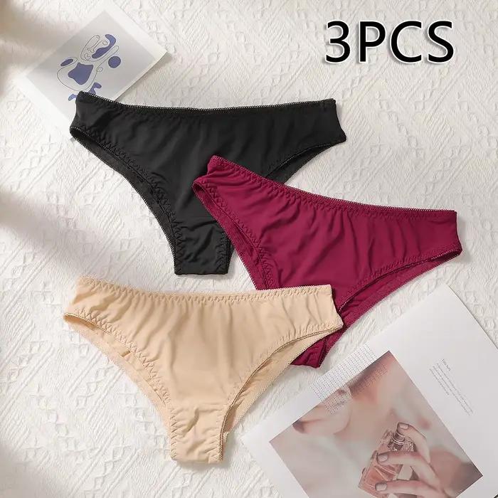 Viomisha 3-dielne súpravy nohavičiek pre ženy Sexy mäkké pruhované šortky jednofarebné nohavičky pre