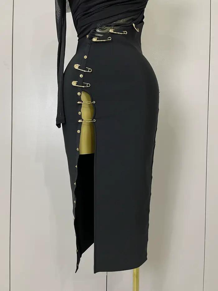 Robe chic et élégante en polyester et élasthanne pour femmes, style sexy et club, pour soirées et événements nocturnes