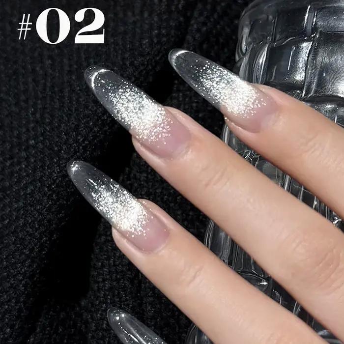 1-12 ks WS Teplý štýl Nie sivý univerzálny biely mačacie oko Gél lak na nechty Super Flash biela sklenená perla Na