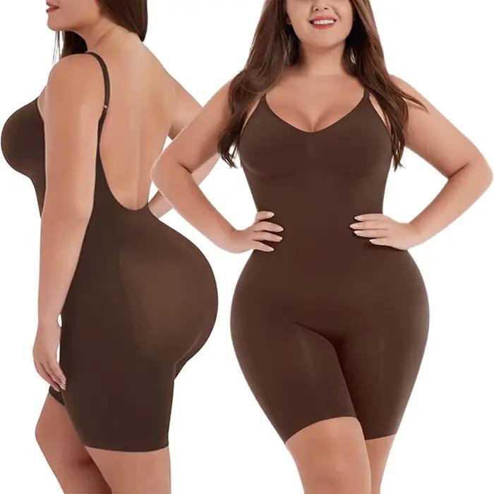 Combinaison dos nu sans couture pour femmes, combinaisons de batterie, vêtements en saillie à couverture complète, cuisse mince, corps trempé, bas du dos, lifting des fesses, amincissant