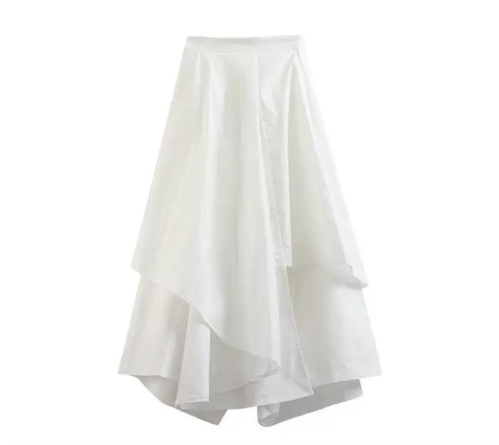 Jupe asymétrique pour femme, taille haute, coupe évasée, style queue de poisson, noire, collection Printemps-Automne 2026, type culotte