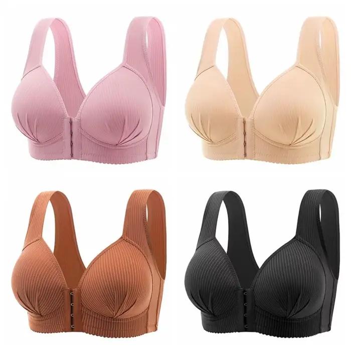 Soutien-gorge intime grande taille sans fil, décolleté en V profond, bouton avant, antichoc, sans couture, sous-vêtements Anti-affaissement, Push Up pour femmes et filles