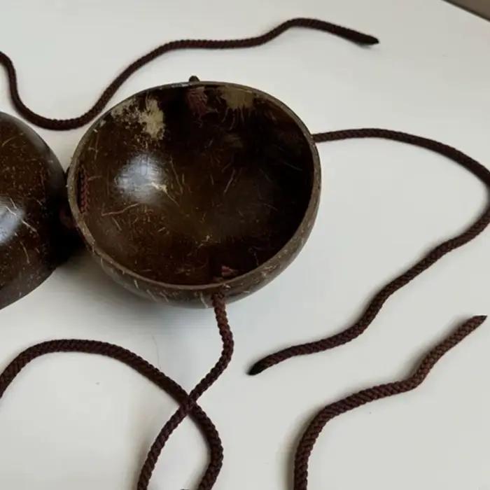 Soutien-gorge de bain multifonctionnel en coquille de noix de coco, en fibre de noix de coco, qui évacue l'humidité, pour les vacances à la plage, le surf et le bain de soleil