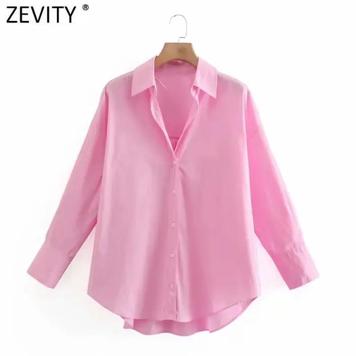 Zevity – Dámska košeľa z popelínu s dlhým rukávom