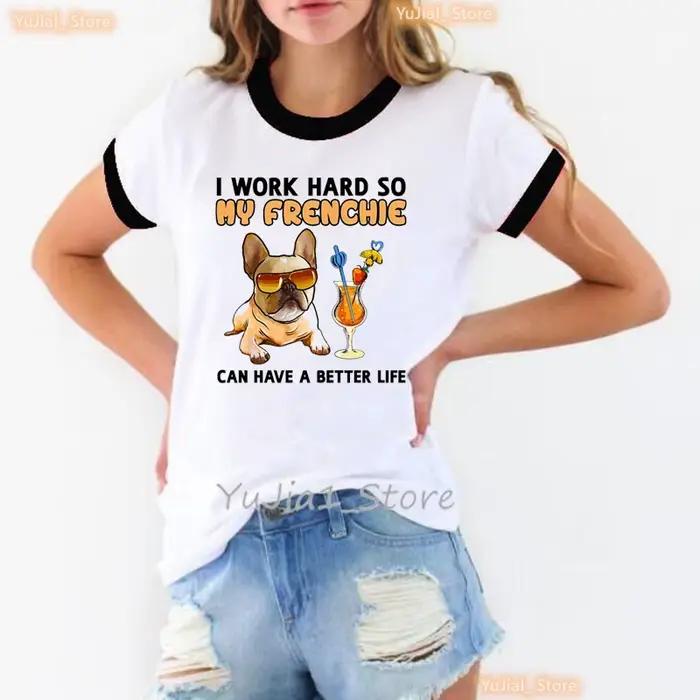 Tričko s potlačou "I Work Hard" pre ženy