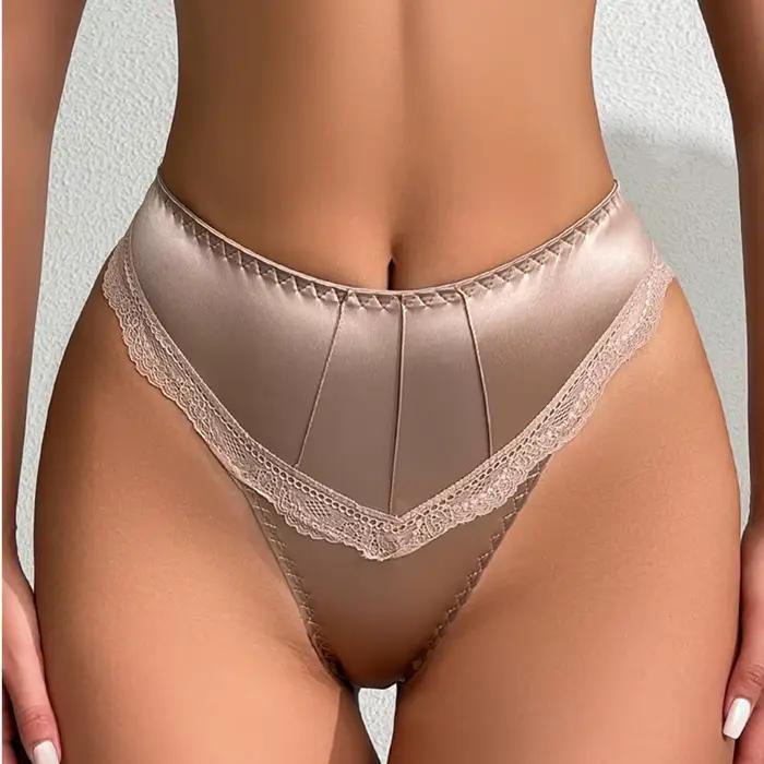 Sous-vêtements élégants en dentelle florale pour femmes, culotte taille basse pour nuit de mariage, sous-vêtements soyeux, nouvelle collection 2025