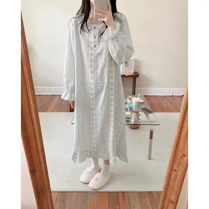 Robe de nuit en polyester tricoté Yemocile pour femmes basiques printanières relaxation confort détente occassions spéciales