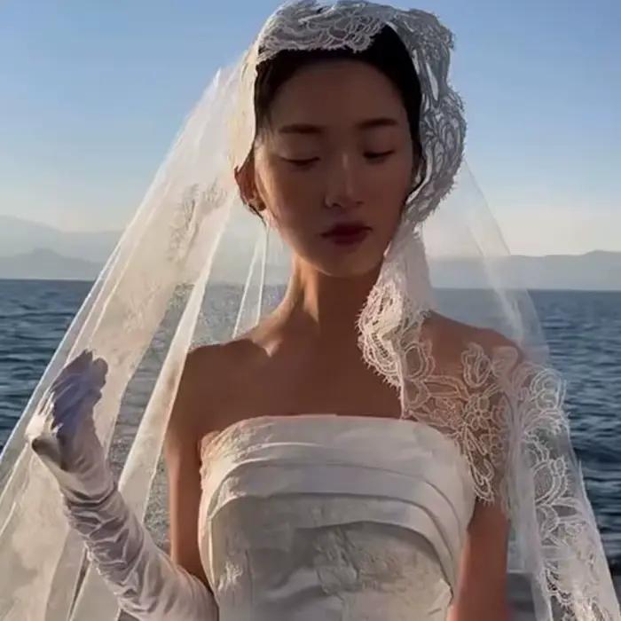 Voile de mariée romantique en dentelle de luxe, nouveau modèle 2024, accessoires de mariage cathédrale, voile long blanc sur mesure