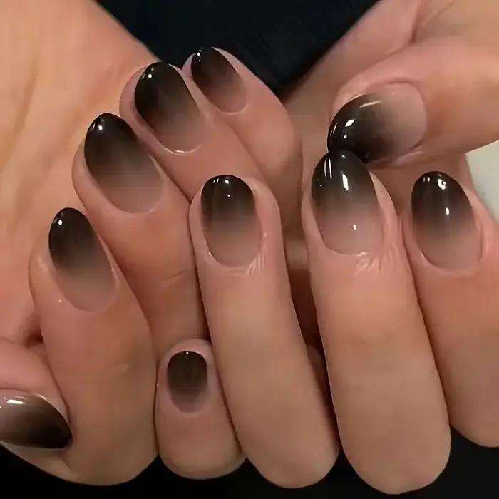 Dlhé manikúrové nálepky Mia Nickel Black