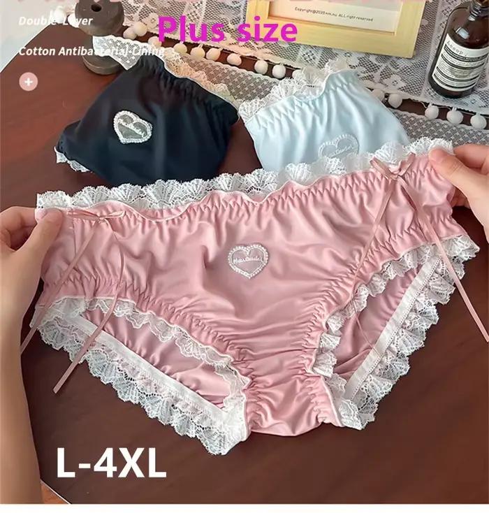 Sexy veľká veľkosť nohavičky ženská spodná bielizeň čipka jemné elastické spodné prádlo pre ženy