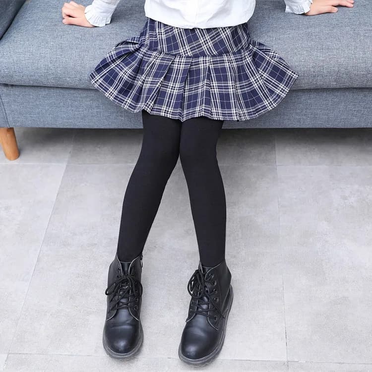 Filles jupes-pantalons fille Leggings avec jupes mince Patchwork jupe-pantalon fille Plaid princesse