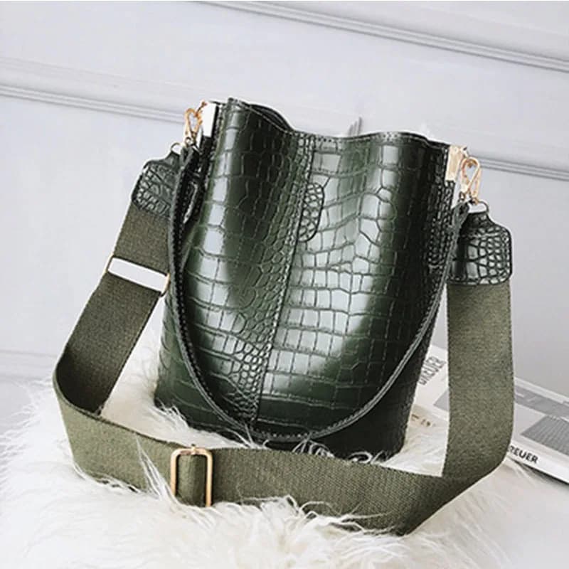 Crocodile sac à bandoulière pour femmes seau sac à bandoulière grande capacité marque concepteur fem