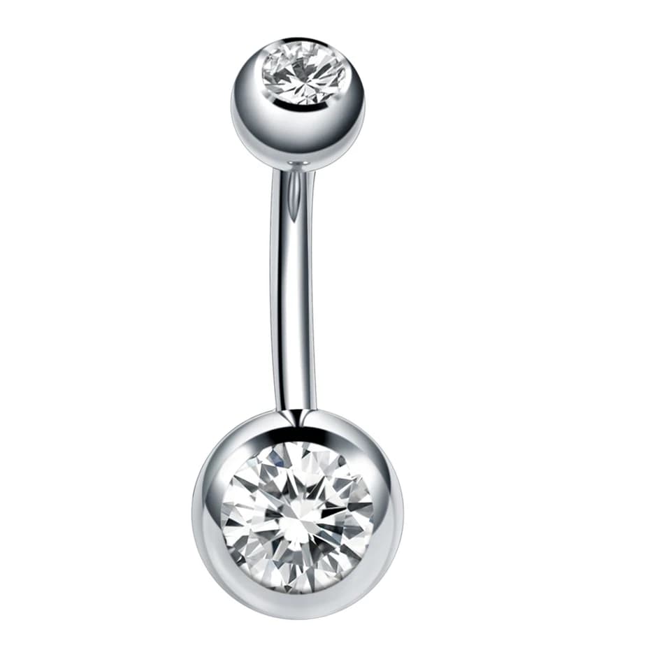 1PC acier chirurgical nombril boucle d'oreille ventre Piercing Sexy Piercing Ombligo gemme oreille P