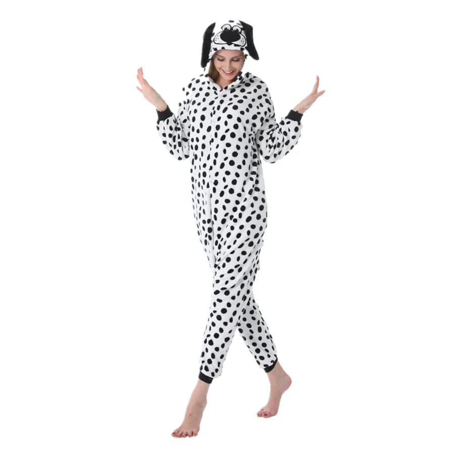 Dalmatien adultes Animal dessin animé Kigurumi femmes hommes Onesies pyjamas Cosplay Costume pour Ha