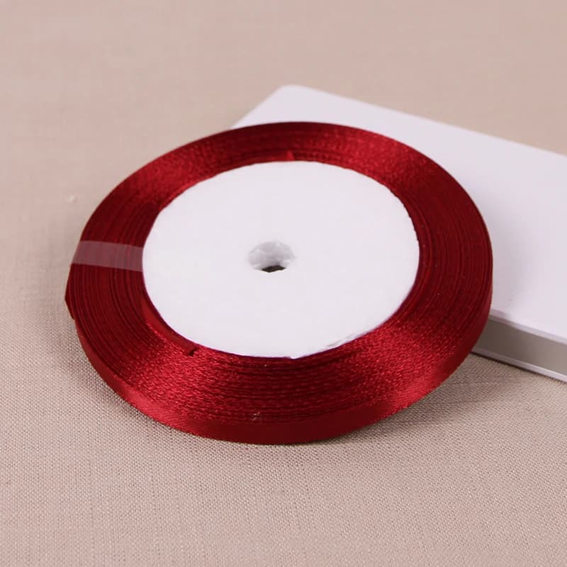 (25 yards/rouleau) ruban de Satin simple visage rouge vin vente en gros emballage cadeau noël nouvel