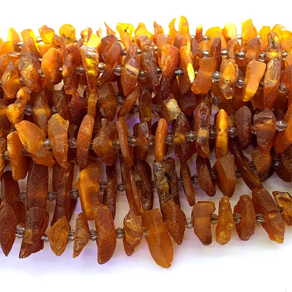Veemake Orange ambre pierres précieuses naturelles bricolage pépite minérale brute forme libre perle