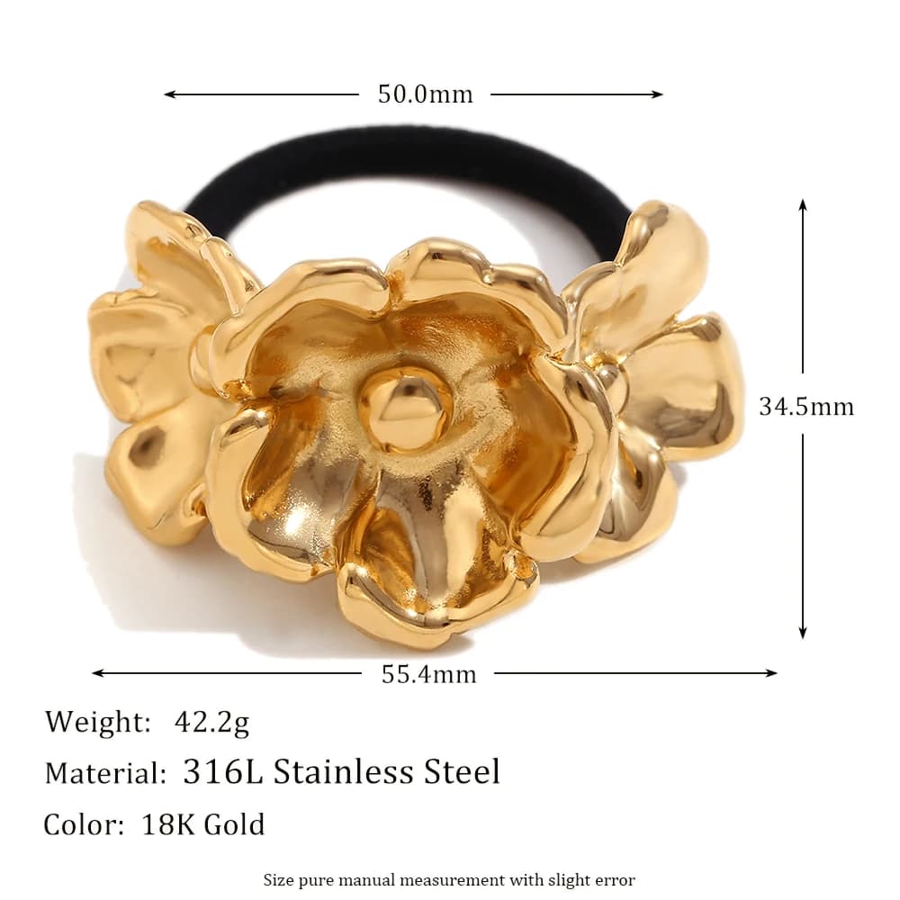 E.B.belle – bandeau à trois fleurs, imperméable, en acier inoxydable, plaqué or, accessoires pour ch