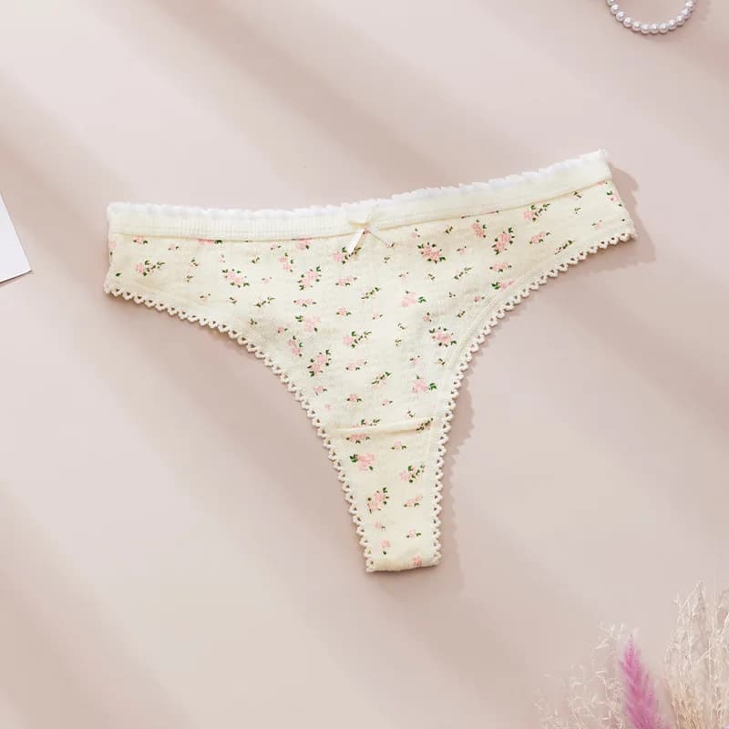 Lingeries Femme Sexy Tongs Mode Mignon Imprimé Culotte pour Femmes Doux Chaud Arc Femmes String Coto