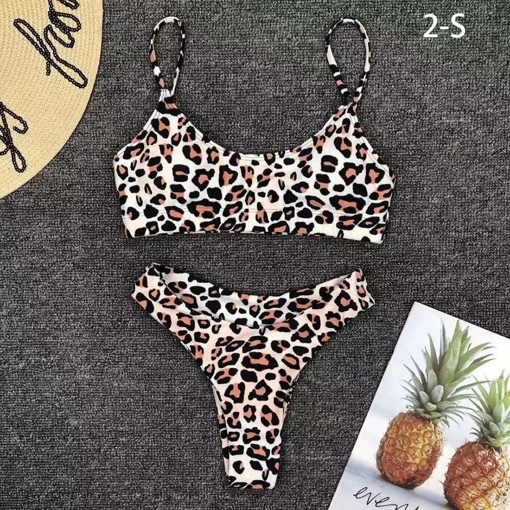 Ensemble de maillot de bain bikini sexy à imprimé léopard à taille basse pour femme et fille