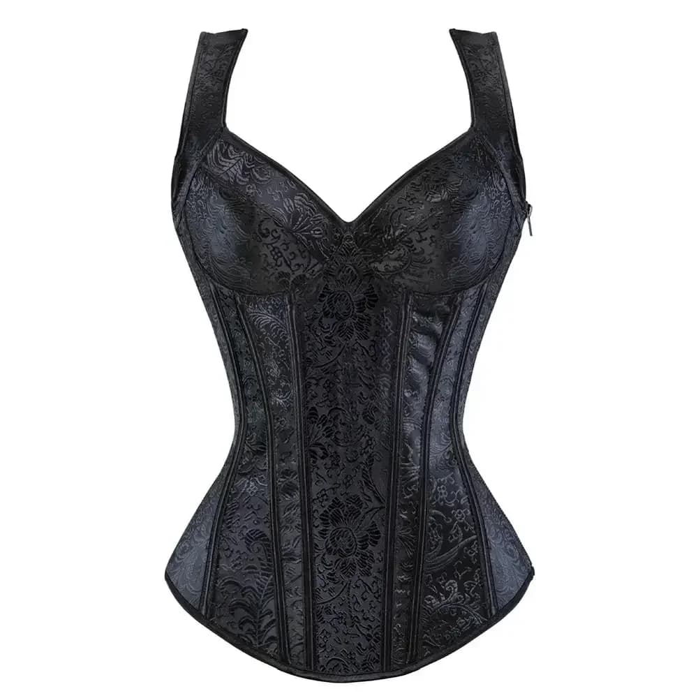 Corsets pour femmes fleur broderie Corset Vintage sangle Bustier Jacquard fermeture éclair Corsage P