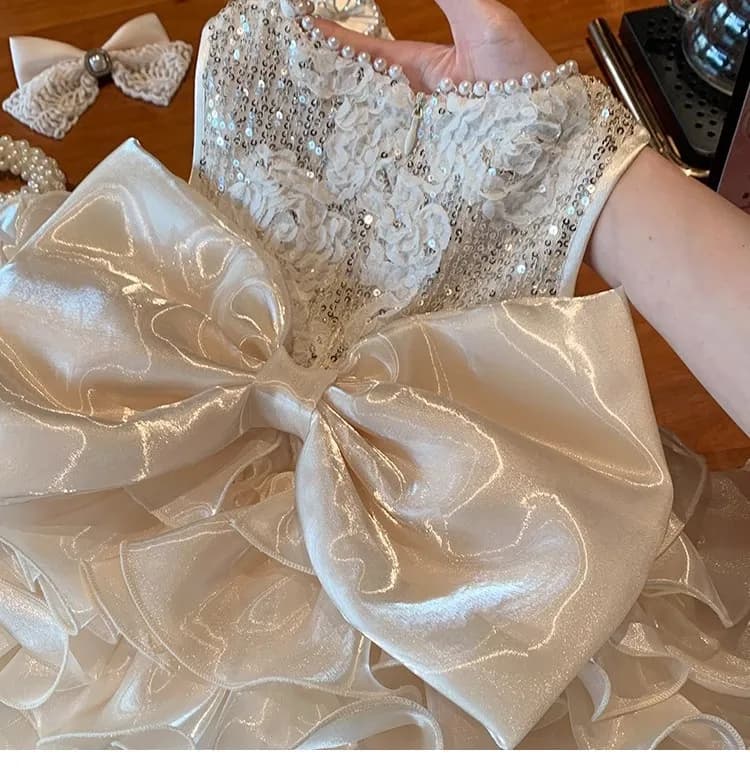 Robe tutu pour petites filles, vêtements pour nouveau-nés, robe de princesse avec gros nœud, pour 1e