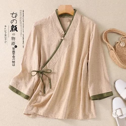 Vêtements de thé d'été améliorés pour femmes, Hanfu trempé Tang, vêtements bouddhistes, haut chinois