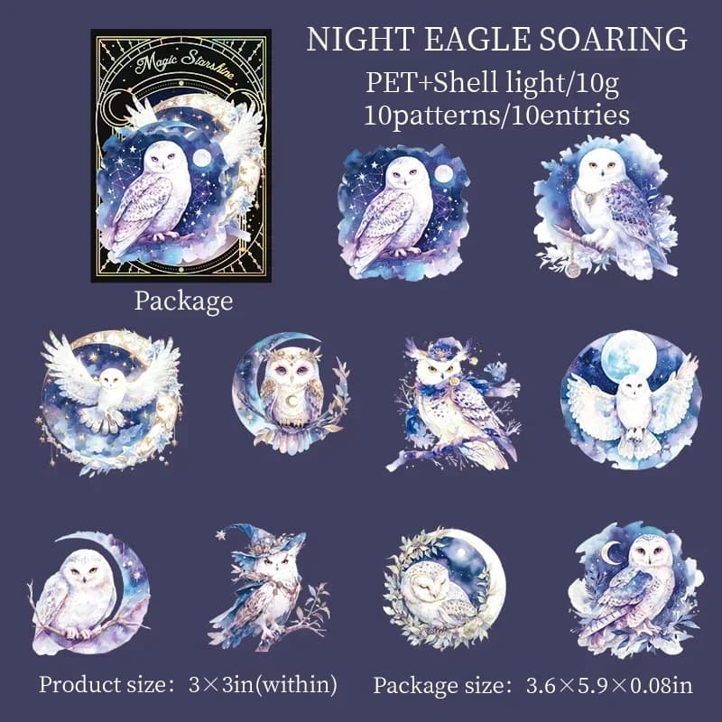 Autocollants en l'horloge pour scrapbooking, étoiles enchantées, arts du ciel nocturne, coquille, fo